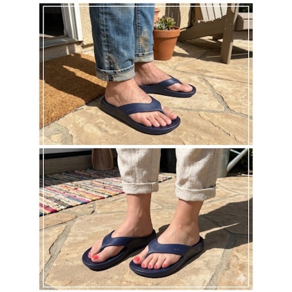 Nuusol Cascade Flip Flops Nav Blue Mens 9 Womens 10 Comfort Recovery Sandals USA